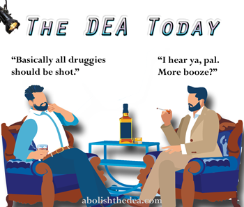 The DEA Today: guest drinking vodka, host smoking cigarette
