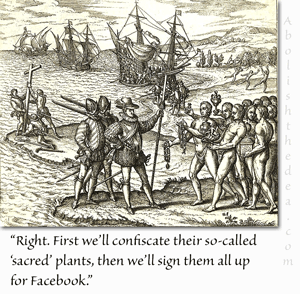 Christopher Columbus demands that natives join Facebook for surveillance purposes