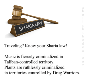 Traveling? Your DEA reminds you to determine what form of Drug War Sharia is operative in the destination of your choice.  And remember: just say no to Mother Nature's godsend plant medicines!