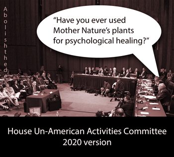 House Un-American Activities Committee asks: 'Have you now or ever used plant medicine of which politicians disapprove?'