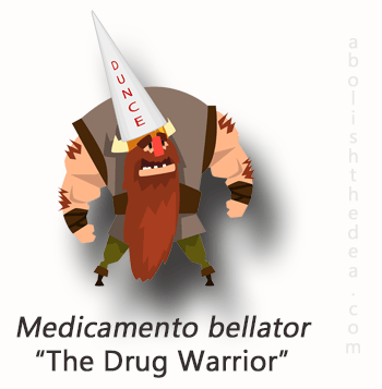 Drug War species: Medicamento bellator, from the tyrant family. Distinguishing trait: judges people on what substances they ingest rather than on how they actually behave - from AbolishTheDEA.com