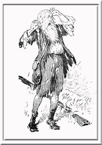 cartoon drawing of the famous rural rustic, Rip Van Winkle, from the eponymous story by Washington Irving