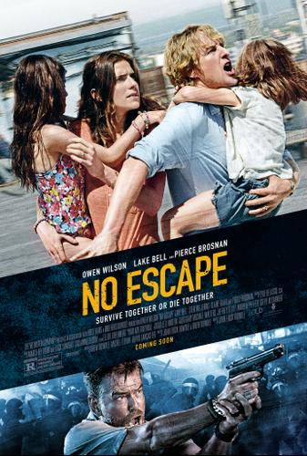 Poster for movie 'No Escape' with Pierce Brosnan and Owen Wilson